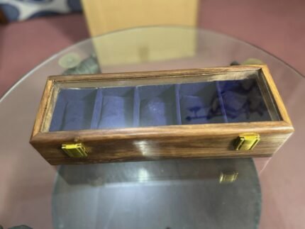 Wooden Watch Box (5 Slot) with Glass Lid | Handmade Watch Storage Box | Decora Crafts - Image 2