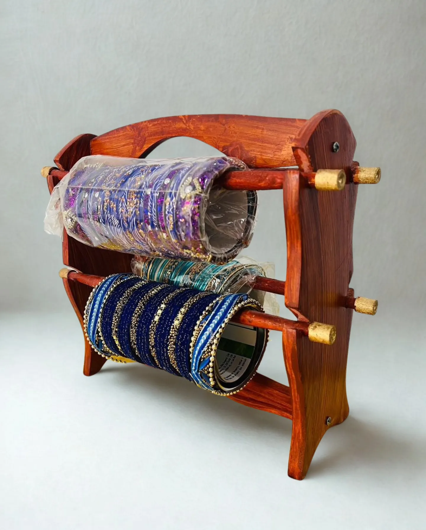 Wooden Bangle Stand 4 Rods Wooden Bangle Stand 4 Rods