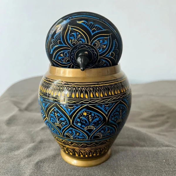 Blue Naqshi Art Candy Jar .