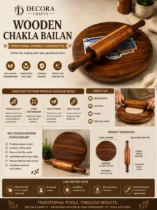 Wooden Chakla Belan handcrafted from Sheesham Wood