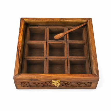 wooden masala box 9 portion