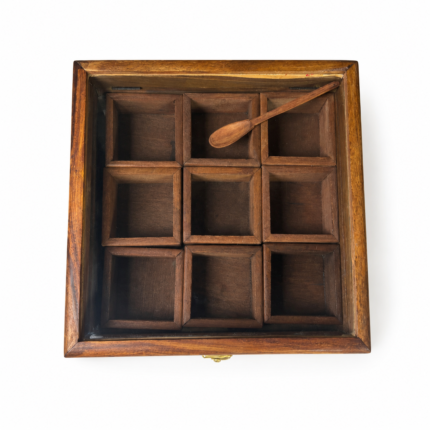 wooden masala box 9 portion